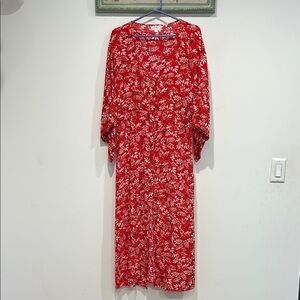 XIX PALMS Honolulu Hawaii kimono maxi dress Floral Red Dress women’s one size